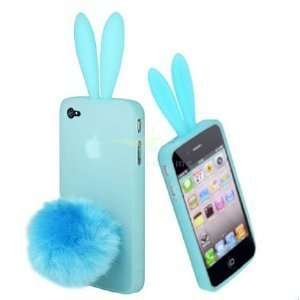 Light Blue Bunny Rabbit with Cute Ears Case Cover for Apple iPhone 4 