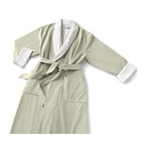 Luxurious Microfiber Robe Sage with Off White Shawl Collar 85% Poly 15 