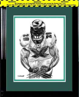 BRIAN DAWKINS WOLVERINE LITHOGRAPH PRT IN EAGLES JERSEY  