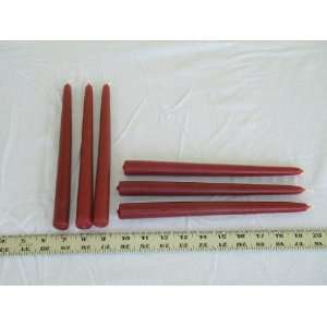 Low Country Hand Dipped Taper Candles Lot 6 Wine Maroon 