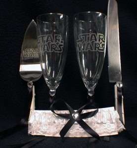 Star War Wedding Cake Topper Darth Vader LOT Glasses Kn  