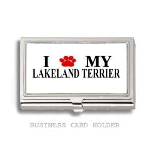  Lakeland Terrier Love My Dog Paw Business Card Holder Case 