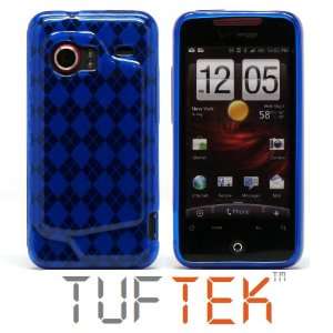  TUF TEK Clear Bright Blue Argyle TPU Candy Skin Cover Case 