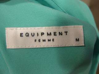   equipment signature washed silk brett shirt blouse pool blue M  