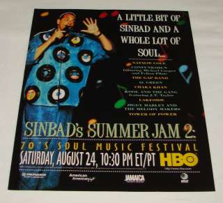 1996 HBO tv ad page ~ SINBADS SUMMER JAM 2  