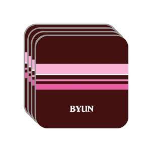 Personal Name Gift   BYUN Set of 4 Mini Mousepad Coasters (pink 