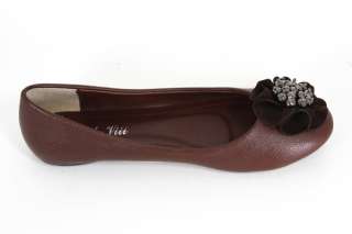   brown pu material smooth flat decorated with velvet soft petal design