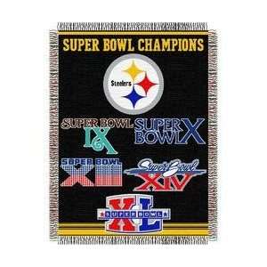 Pittsburgh Steelers NFL Super Bowl Commemorative Woven Tapestry Throw 