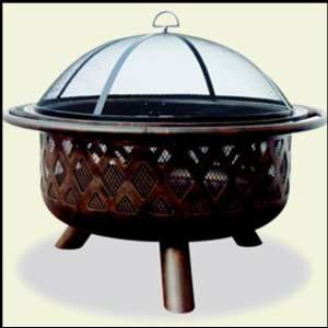    Oil Rubbed Bronze Outdoor Fire Pit with Lattice Design Beauty
