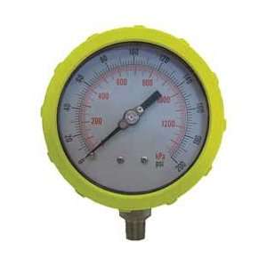 Industrial Grade 4EFK3 Pressure Gauge, 4 In, 200 psi, Lower, Yellow 