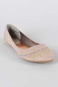 BAMBOO CRUSH 20 TAUPE SUEDE STUDDED BALLET FLAT  