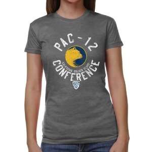  Cal Bears Ladies Conference Stamp Tri Blend T Shirt   Ash 