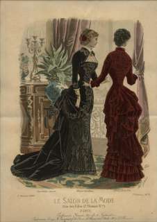 ORIGINAL SALON MODE 1882 Hand colored prints  