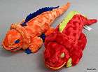 Toy Factory Plush CAMELEON x 2 Lizard Iguana RED ORANGE
