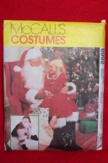 McCalls SANTA Costume PATTERN 8992, Bag & Santa Doll  