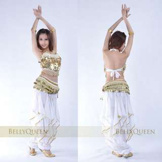 SEXY APRON BELLY DANCE COSTUME TOP +ROTARY PANTS BD 025 COSTUME  