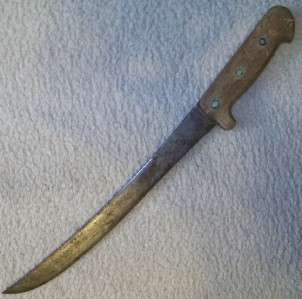 Old 17 Chef Carving Knife Spring Steel Butcher Blade  