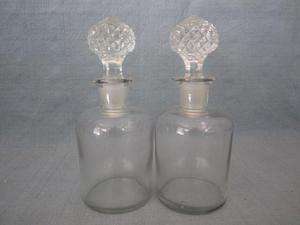 C5 Antique Glass Cruets Cut Glass Stoppers  