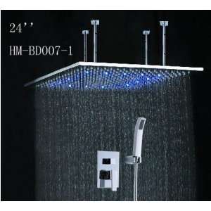 Factory drop ship 24 inch Stainless Steel Square Wall in LED Rainfall 