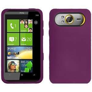  Silicone Jelly Case for HTC HD7   Purple Cell Phones 