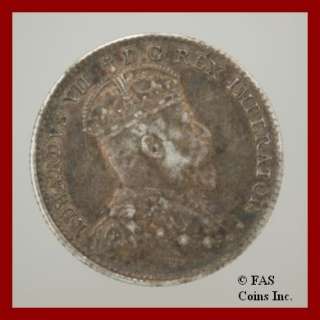 1905 VF Edward VII Canada Silver 5 Cents Canadian Coin  