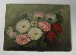 ANTIQUE VICTORIAN FLORAL FLOWER STILL LIFE OIL PAINTING  