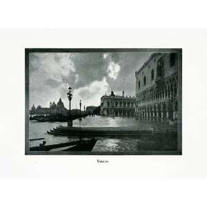  1924 Print Venice Italy River Europe City Comune Venetian Building 