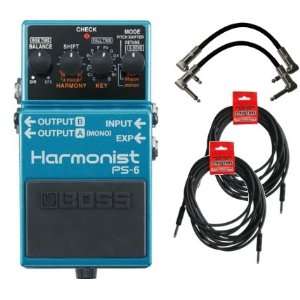  Boss PS 6 Harmonist Pitch Shifter Bundle w/4 Free Cables 