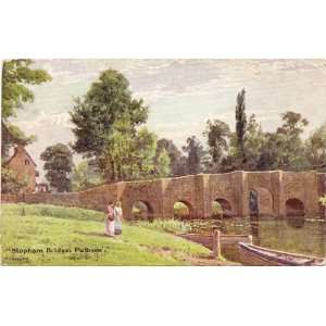  1905 Vintage Postcard Stopham Bridge Pulborough England UK 