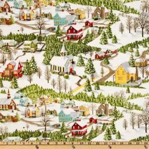   Wonderland Village White Fabric By The Yard Arts, Crafts & Sewing