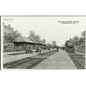  Reprint Illinois Central Depot, Carbondale, Ill. 1915 