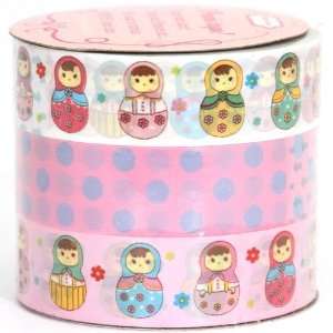  Sticky Tape set with matryoshka dolls Toys & Games