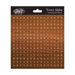  Glitz Design Teeny Alpha Stickers 6X6 Sheet Wood Grain 