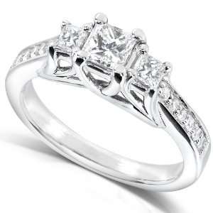 5/8 Carat TW 3 Stone Princess Diamond Engagement Ring in 