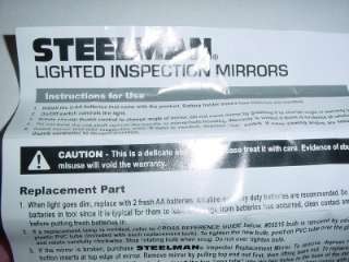 Steelman 1 1/2 x 2 1/2 mirror Adjustable Lighted Inspector Inspection 