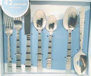 42 pc CAMBRIDGE STAINLESS FLATWARE SET TORRENCE SAND  