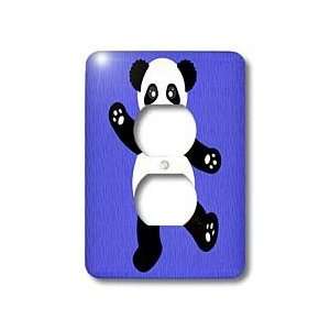 Janna Salak Designs Jungle Animals   Cute Happy Cartoon Panda on Blue 