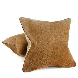  Cowhide Pillow Golden Brown
