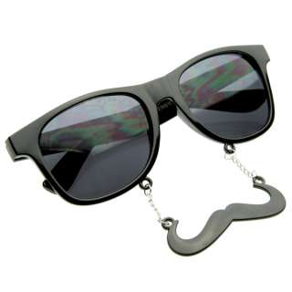 NEW Original Handlebar Fu Manchu Wayfarer Chain Mustache Sunglasses 