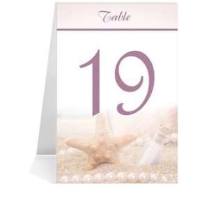   Table Number Cards   Starfish & Pearls #1 Thru #42