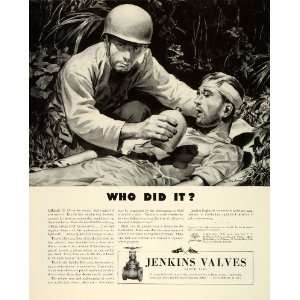 1943 Ad Jenkins Valves Injured Soldier WWII War Production 
