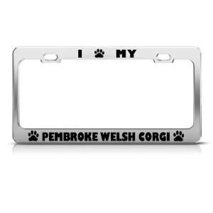Pembroke Welsh Corgi Dog Dogs license plate frame Stainless Metal Tag 