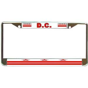  D.C. District of Columbia State Flag Chrome Metal License 