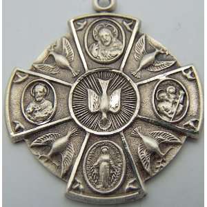   Silver 1 1/4 Scapular Saints Medal I Am a Catholic Call a Priest