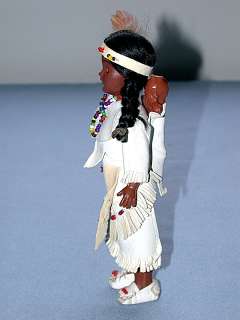 Indian Squaw With Papoose Doll  Leather Clothes & Beads  