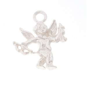   Chain Necklace with Charm Angel Playing Musical Instruments and Clasp