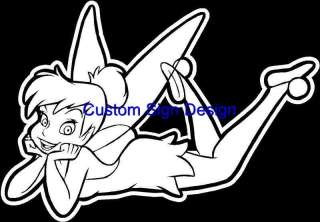 Tinkerbell Fairy Laying Down Car Window Decal Sticker  