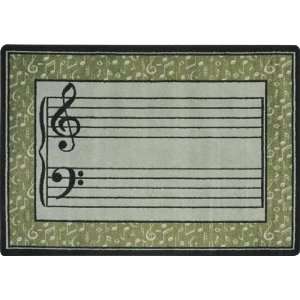  Fully Staffed Classroom Music Rug 3 Ft. 10 In. by 5 Ft. 4 