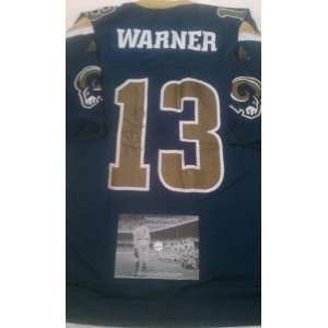   Kurt Warner Signed St. Louis Rams Football Jersey 