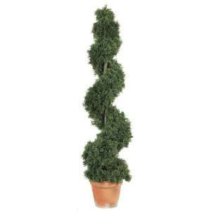  Pack of 2 Potted Artificial Spiral Cedar Trees 3